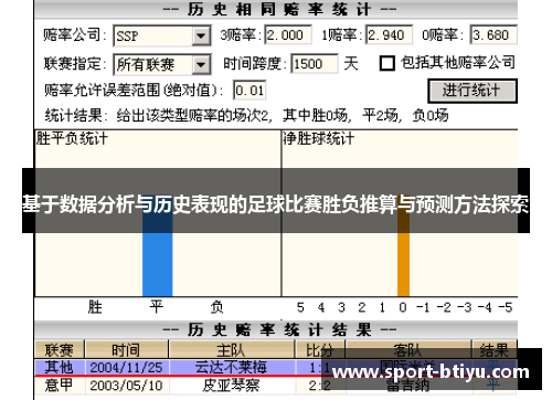 基于数据分析与历史表现的足球比赛胜负推算与预测方法探索